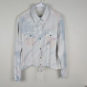 Vintage Havana Tie Dye Mesh Pocket Button Up Shirt Women's Small